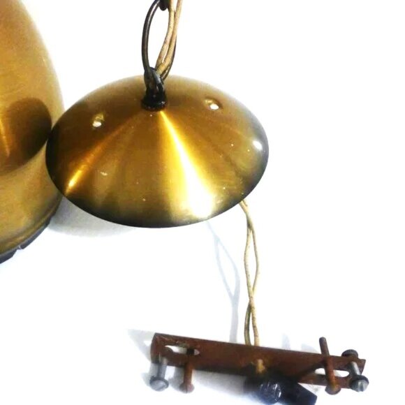 bsm COPPER LIGHT FIXTURE Hanging Light Fixture Vintage Hanging Light Copper Lamp - Picture 2 of 16